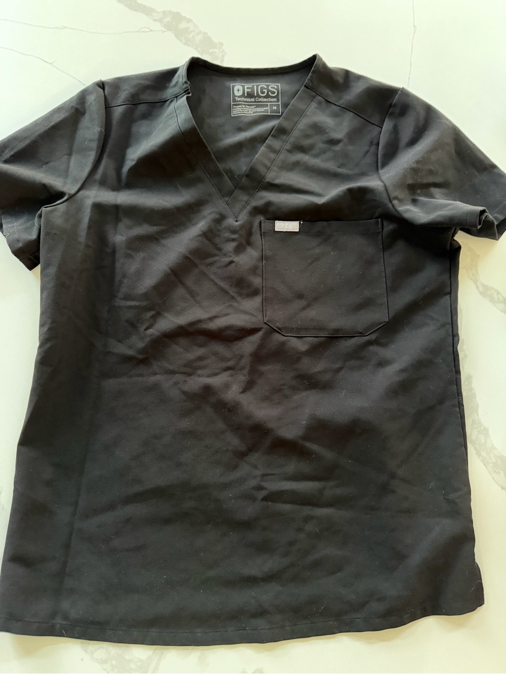 Figs Scrub Technical Collection Set Adult Black Top and Bottom Premium Medium